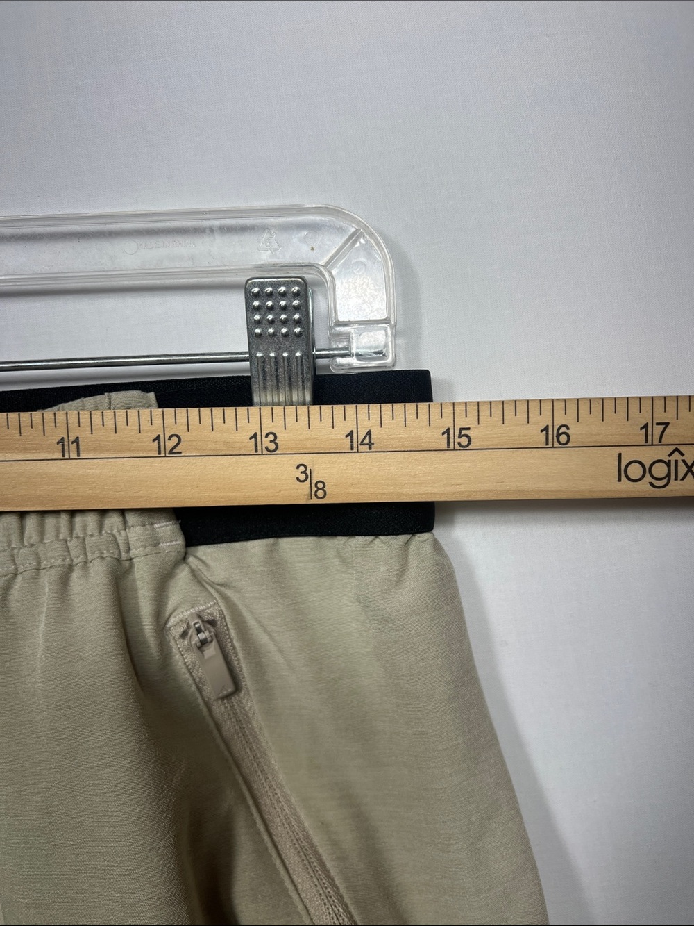 adidas Men’s Beige Athletic Shorts with Black Waistband - Picture 7 of 8
